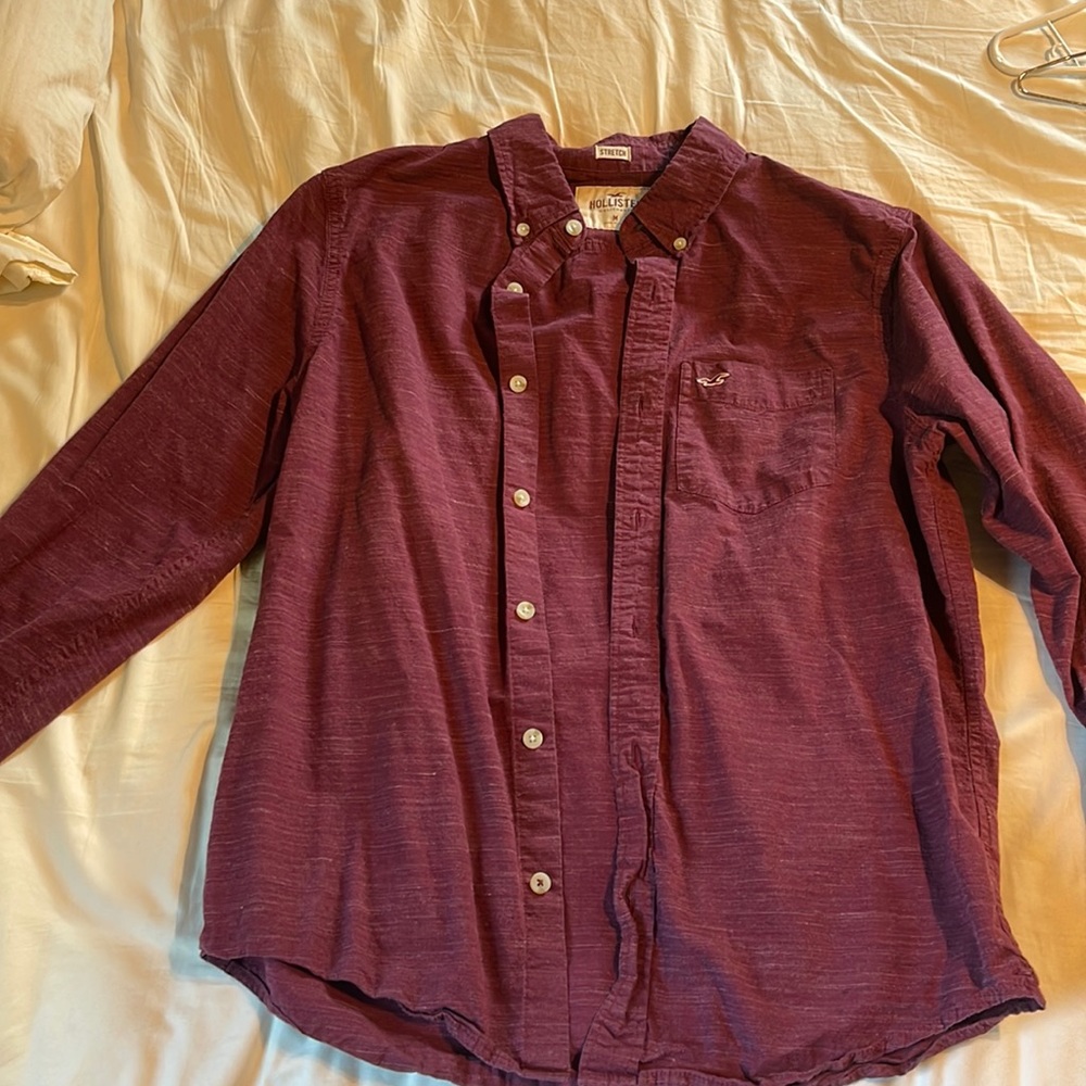 Maroon Hollister long sleeve dress shirt. Size medium.